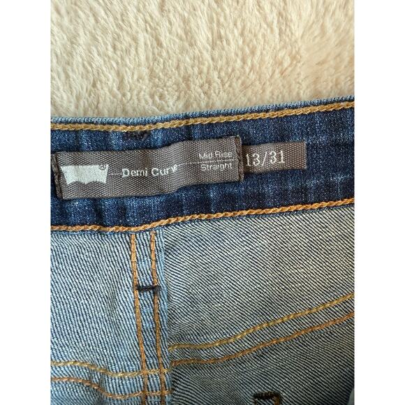 Levi's Demi Curve Mid Rise Straight Leg Jeans 13/31 - Picture 3 of 6